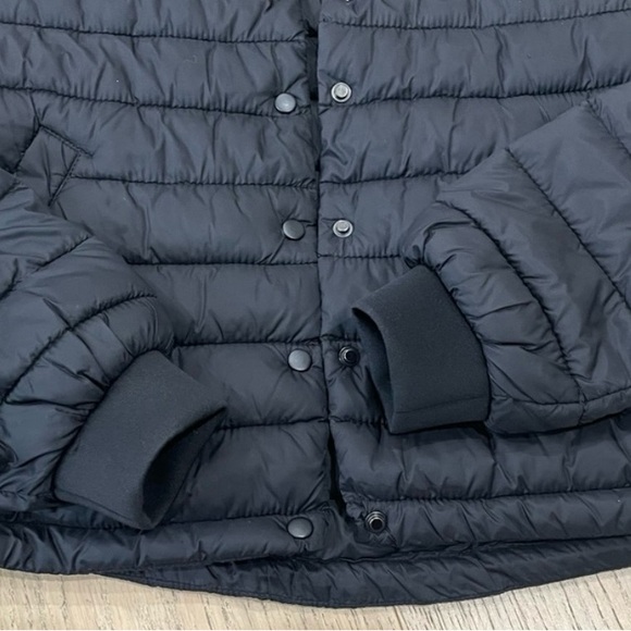 Zara black lightweight full button down semi cropped windbreaker puffer jacket - Picture 5 of 6